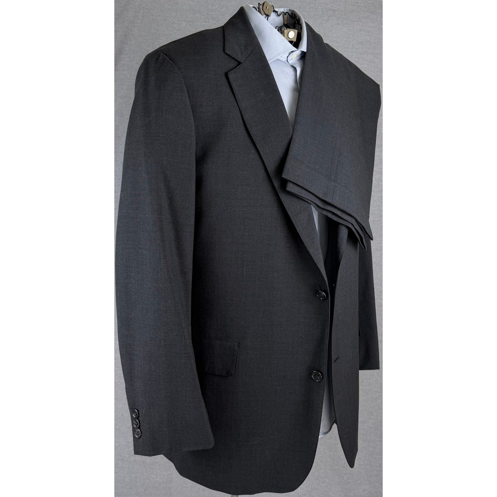 Brooks Brothers Makers Brooksease Mens Gray 100% Wool 2 Piece Suit 35x31 Vintage